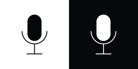 Microphone icons, simple illustration graphic doodle black design