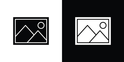 Picture icons, simple illustration graphic doodle black design