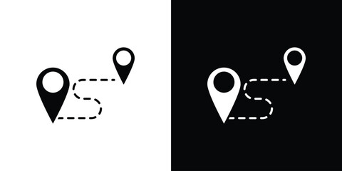 Route icons, simple illustration graphic doodle black design