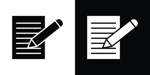 Writing icons, simple illustration graphic doodle black design