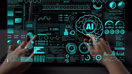 AI Assistant Brain Processor with LLM Technology, Big Data, Machine Learning, Generative AI for Business Support, Future Agentic AI Technology and Artificial Intelligence Prompt Engineering. Thunk