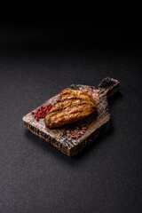 Chicken breast steak, grilled poultry fillet, healthy food, lunch. Chicken steak