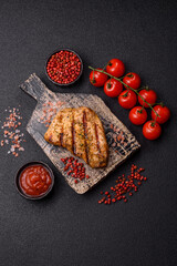 Chicken breast steak, grilled poultry fillet, healthy food, lunch. Chicken steak