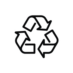 Obraz premium Simple Recycling Symbol Icon, Environmental Protection and Eco Friendly Resource Preservation, Black Arrows