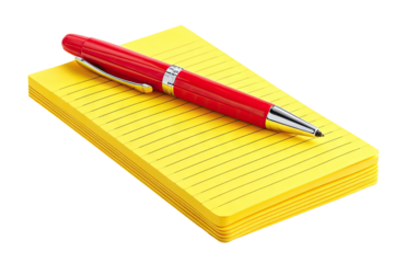 Yellow notepad with red pen (1)
