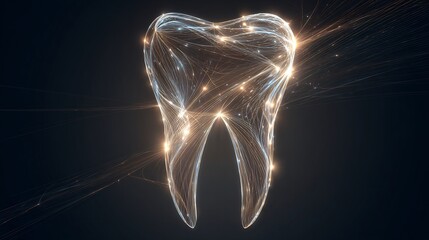 Abstract tooth shape glowing lines vector art