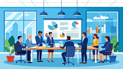 Business people conference room discussion - Powered by Adobe