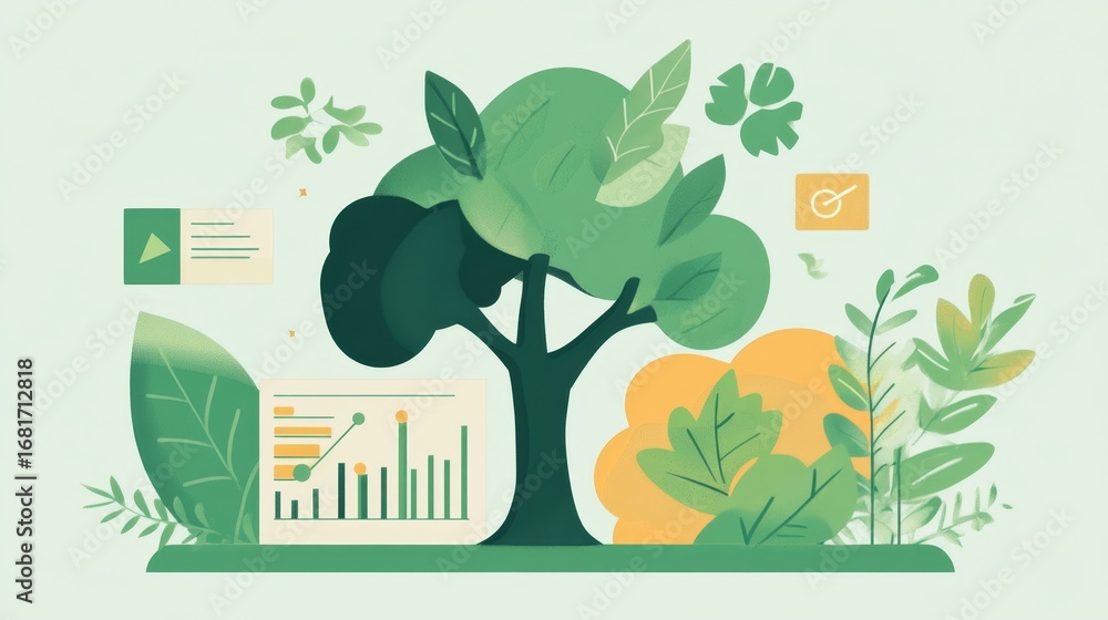 Aufkleber boosting business growth strategies using financial charts in a digital workspace for enhanced perfo