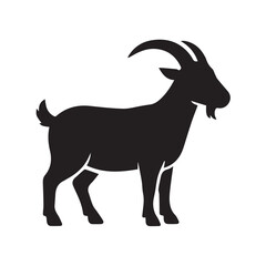 Goat silhouette black and white vector icon