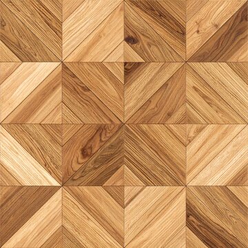 Geometric wood parquet floor pattern