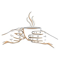 cup of coffee with hand