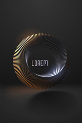 Abstract silver and gold circle lines template