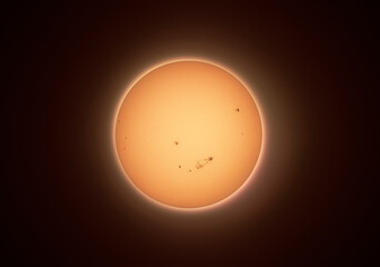 Sun Surface with Sunspots Captured Through a Telescope