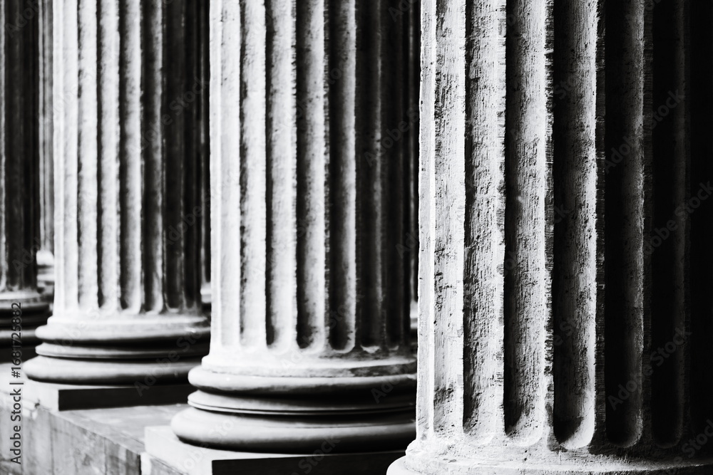 Aufkleber monochromatic image of a row of columns, perfect for architectural or interior design concepts