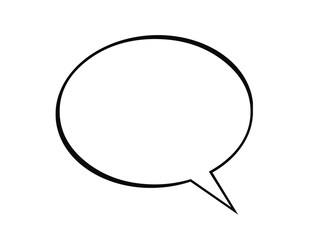 Blank oval comic speech bubble outline vector. Simple empty talking balloon for text, cartoon, and pop art projects. Editable doodle design for communication messages.