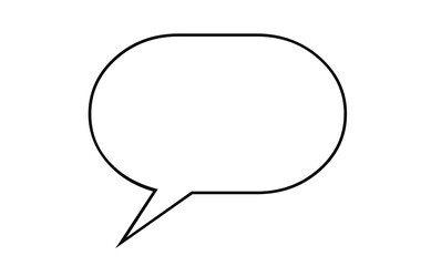 Blank oval comic speech bubble outline vector. Simple empty talking balloon for text, cartoon, and pop art projects. Editable doodle design for communication messages.