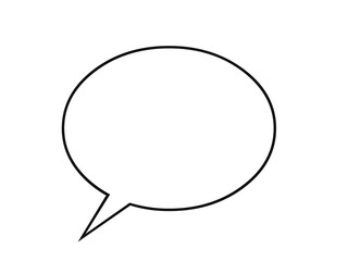 Blank oval comic speech bubble outline vector. Simple empty talking balloon for text, cartoon, and...