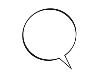 Blank oval comic speech bubble outline vector. Simple empty talking balloon for text, cartoon, and pop art projects. Editable doodle design for communication messages.