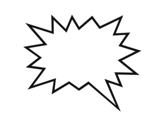 Explosion starburst comic speech bubble outline vector. Dynamic jagged balloon for action text, shouting, or excitement. Bold cartoon frame for dialogue, design, and creativity.