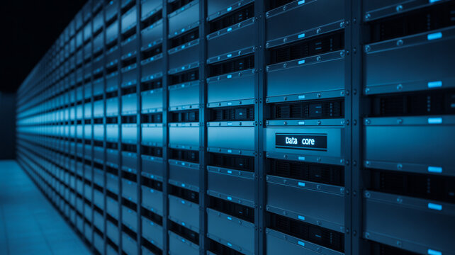 Secure your data with a modern server room featuring cutting-edge technology and data core infrastructure - Powered by Adobe