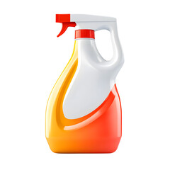 Orange and yellow gradient spray bottle with white handle isolated on a transparent background