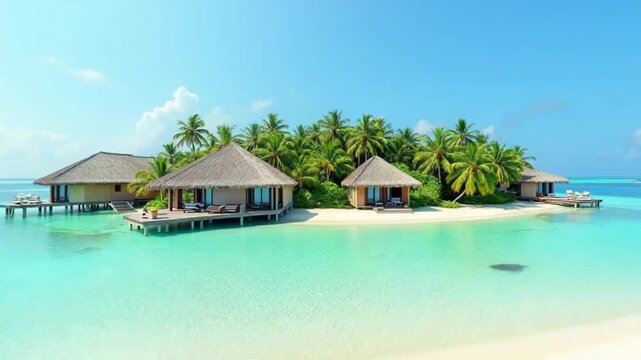 island in the Maldives with houses on the water