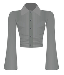 Crop long sleeve t shirt. vector	