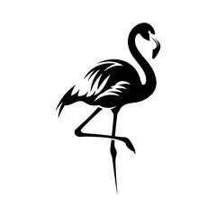A silhouette of a flamingo or heron standing on one leg tattoo.