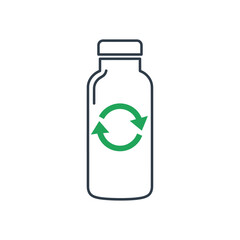 Eco-Friendly Container Design with Recycling Symbol, Reusable Bottle Concept for Environmentally Conscious Products