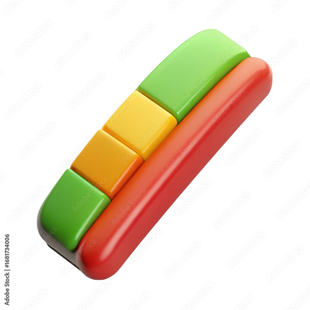 Poster abstract colorful blocks isolated on transparent background