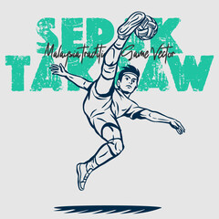 Traditional Game vector_Sepak Takraw