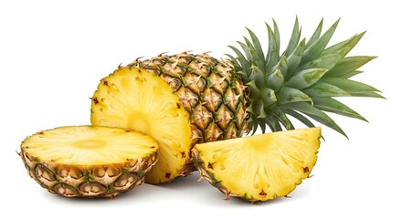 Fresh Sliced Pineapple Ready to Eat.