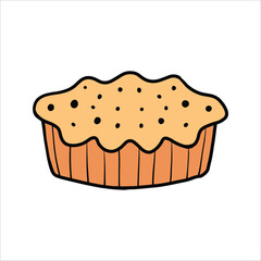 Thanksgiving Pumpkin Pie Hand Drawn Cartoon Illustration