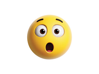 Surprised Emoji Face with Wide isolated on transparent White background png