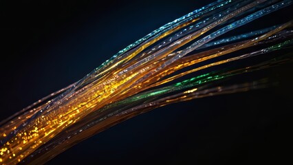 Cut fiber optic cable leaking glowing light symbolizing data interception breach
