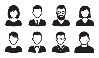 Business People Icon, Professional Men and Women Avatar Vector Illustration