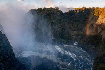 Victoria Falls on the Zambian Side of the Zambezi River in Mosi-oa-Tunya National Park, Africa