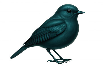 Obraz premium Teal blue bird standing with raised head, transparent background, highlighting avian detail for design projects