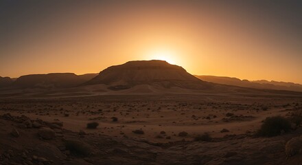 Desert Sunset Landscape.