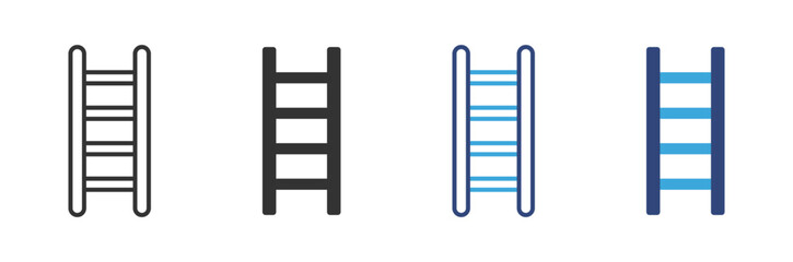 Ladder icon set in line and silhouette style  , vector illustration . 