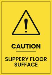 Caution Wet Floor Sign Warning of Slippery Surfaces