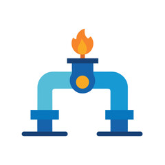 Colorful natural gas pipeline vector illustration