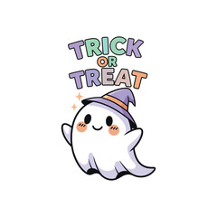 Trick or treat colorful cute vector design art illustration