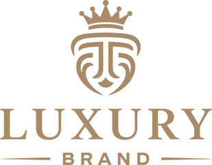 Elegant lion emblem with crown above sophisticated brand text