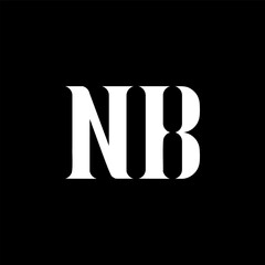 NB N B letter logo design. Initial letter NB uppercase monogram logo white color. NB logo, N B design. NB, N B