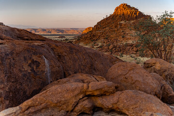 Incredible Sunrise Landscape with Large Rounded Rocks in the Natural Wonder of Damaraland, Namibia, Africa