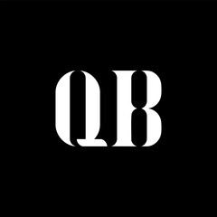 QB Q B letter logo design. Initial letter QB uppercase monogram logo white color. QB logo, Q B design. QB, Q B