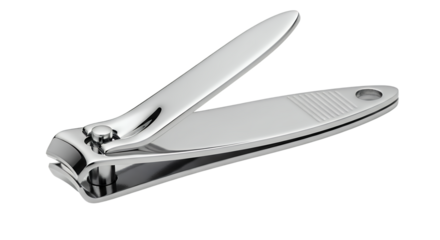 Stainless steel swiss army knife isolated on white background with multiple tools for manicure and cutting