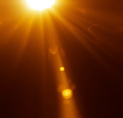 shiny sun rays burst, sunbeams, sunrays, sunshine sunburst design. Yellow warm light effect, sunny...