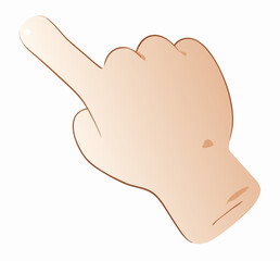 Cartoon Hand Pointing Upward: Simple Illustration